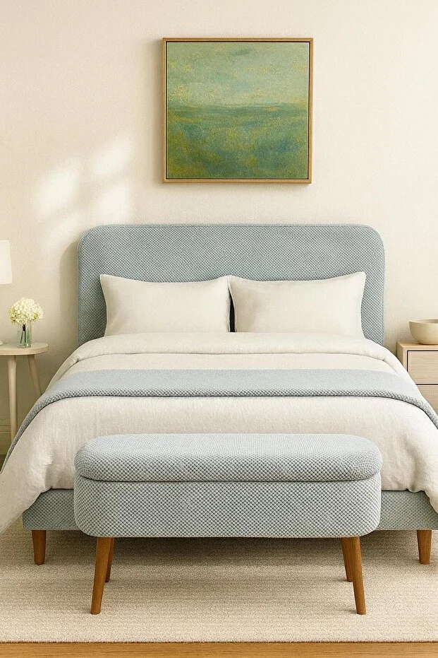 OSLO Babyface Turuncu Çok Amaçlı Sandıklı Dekoratif Bench Puf